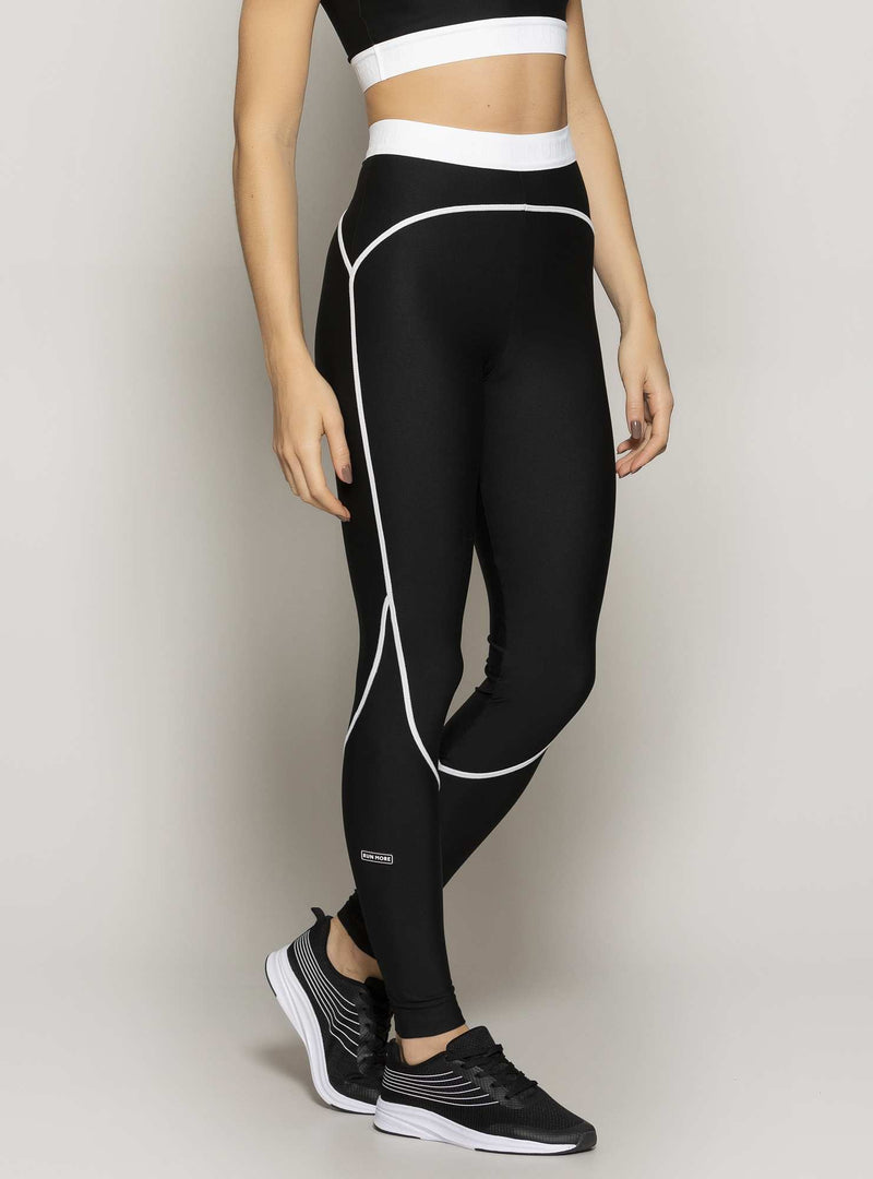 LEGGING COS COM ELASTICO PRETA COM BRANCO P