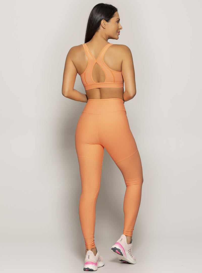 LEGGING BLOCKING CINTURA ALTA COMPRESSION LARANJA P