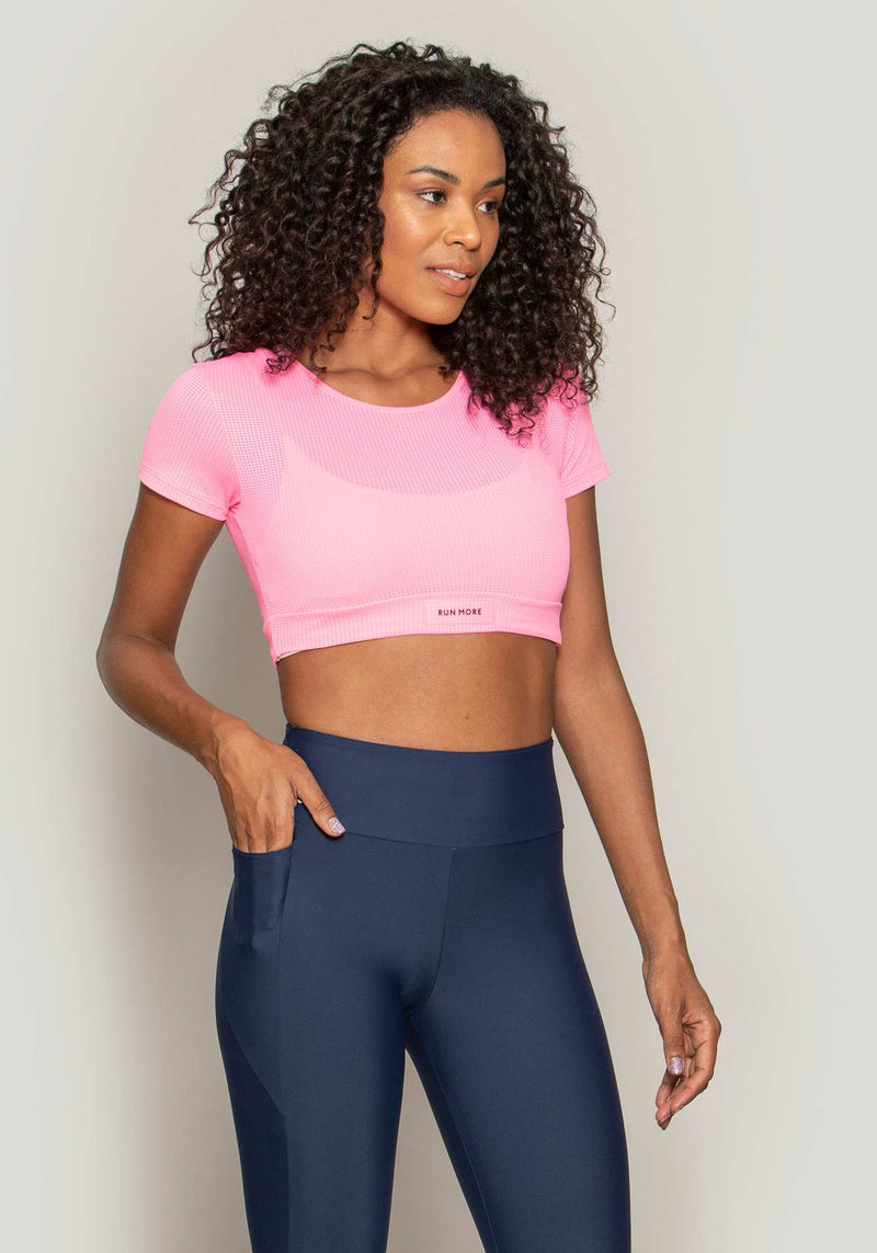 BLUSA CROPPED MAX FRESH ROSA NEON P