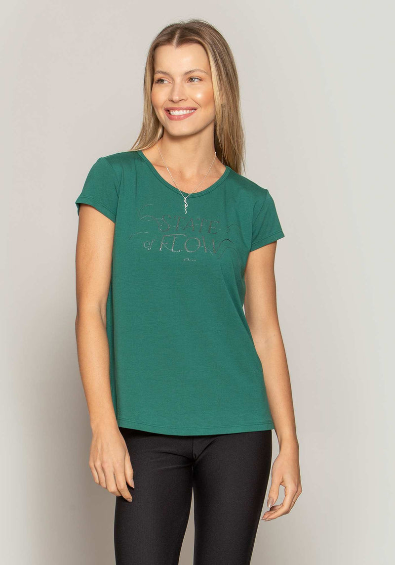 BLUSA ALONGADA MALHA VISCOSE VERDE M