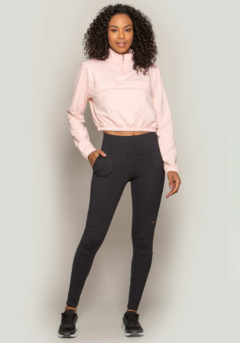 BLUSAO CROPPED MOLETINHO ROSA M