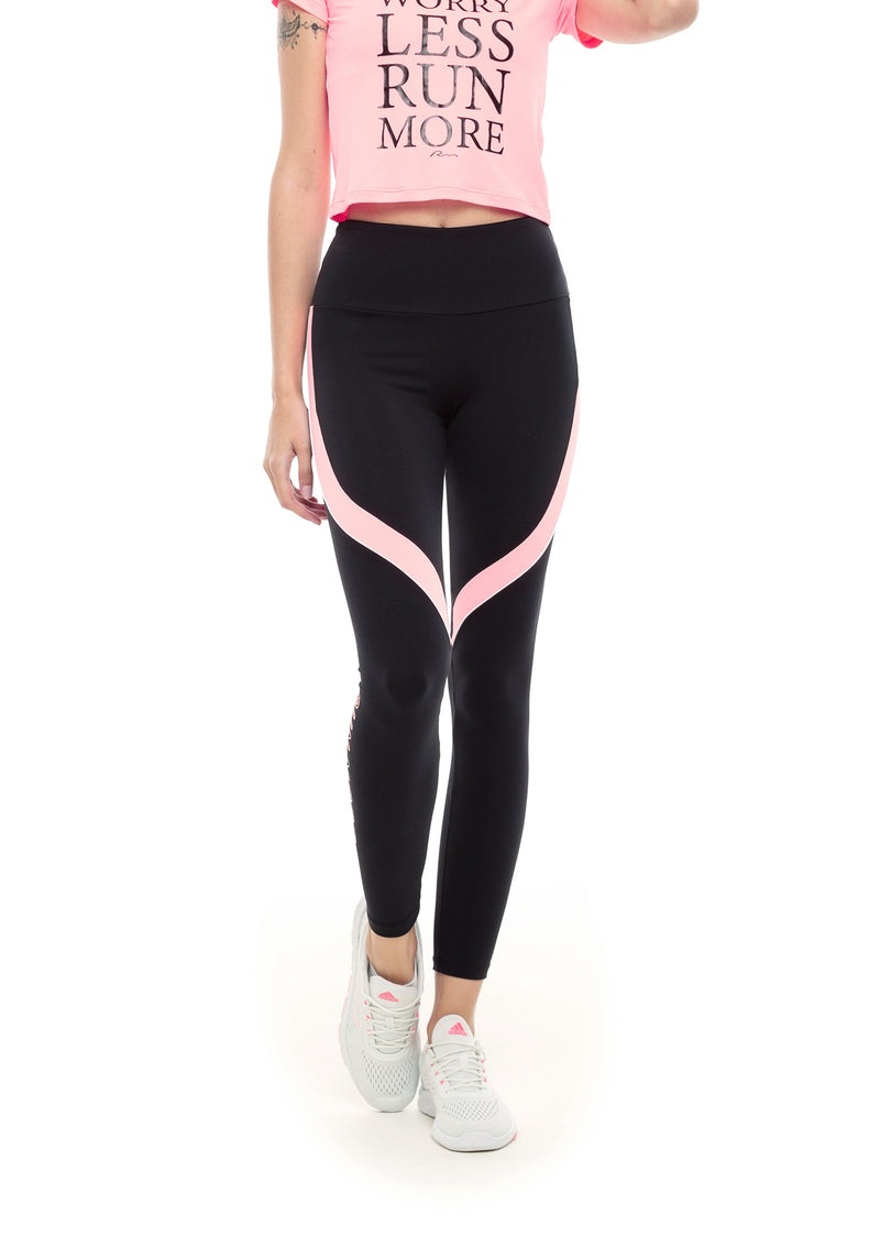 LEGGING RUN MORE POWER FIT PRETO/ROSA P