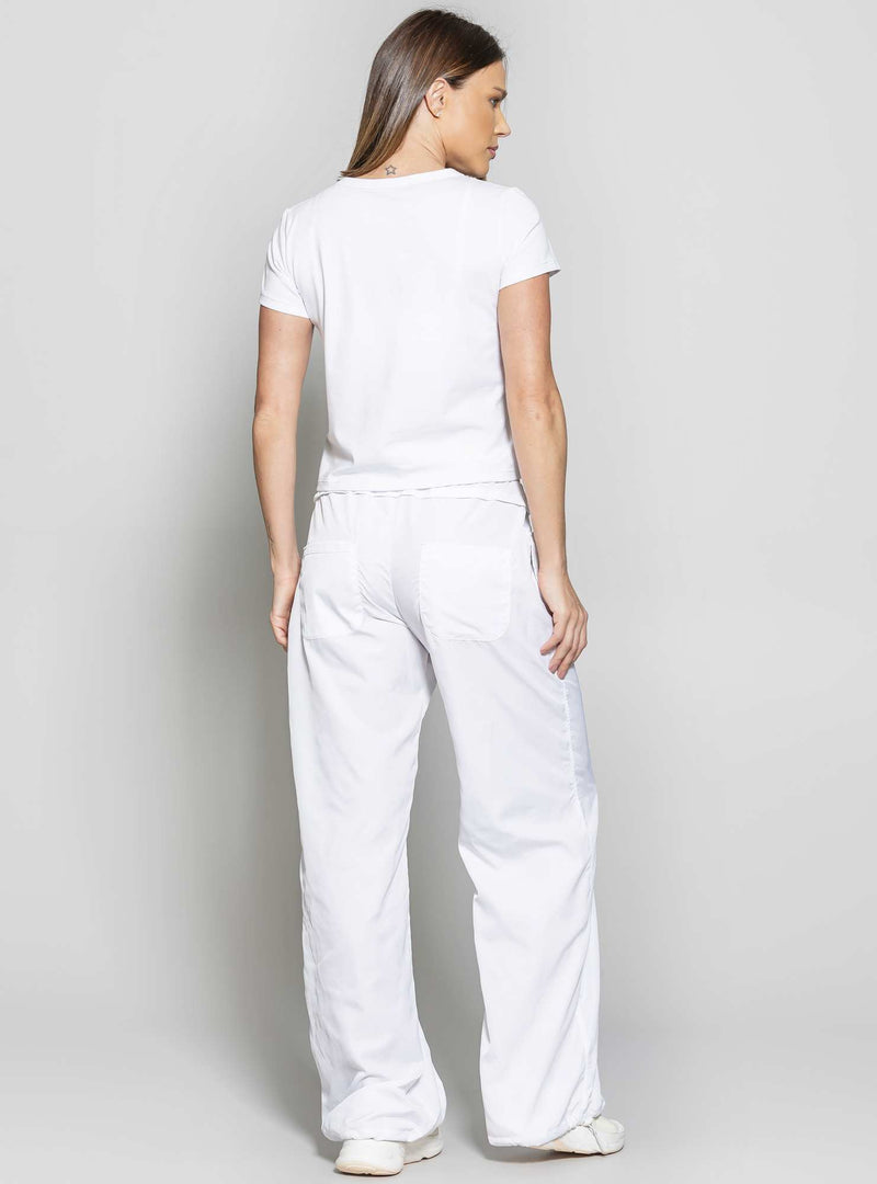 CALÇA WIDE LEG TWILL BRANCO M