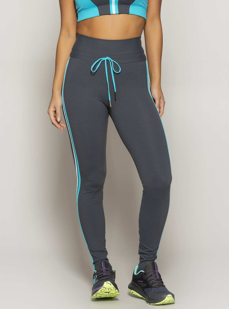 LEGGING COM BOLSO POWER FIT CINZA/AZUL M