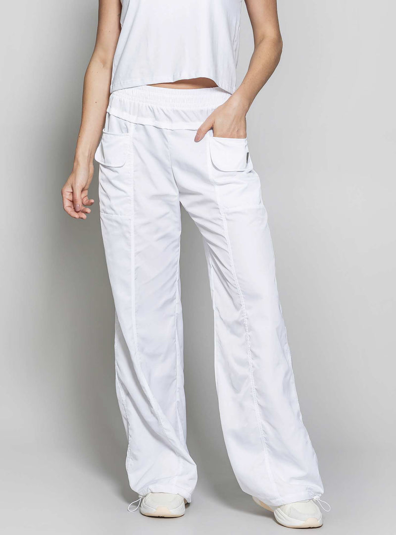 CALÇA WIDE LEG TWILL BRANCO M