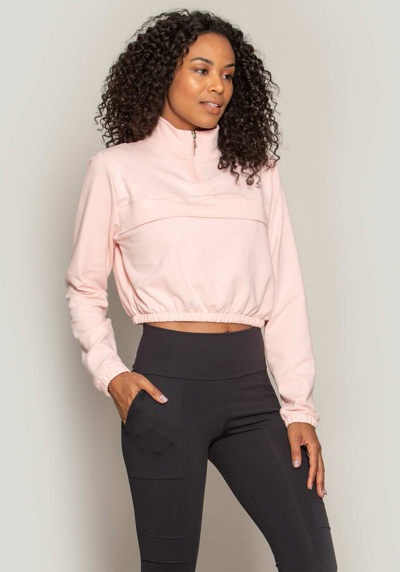 BLUSAO CROPPED MOLETINHO ROSA M