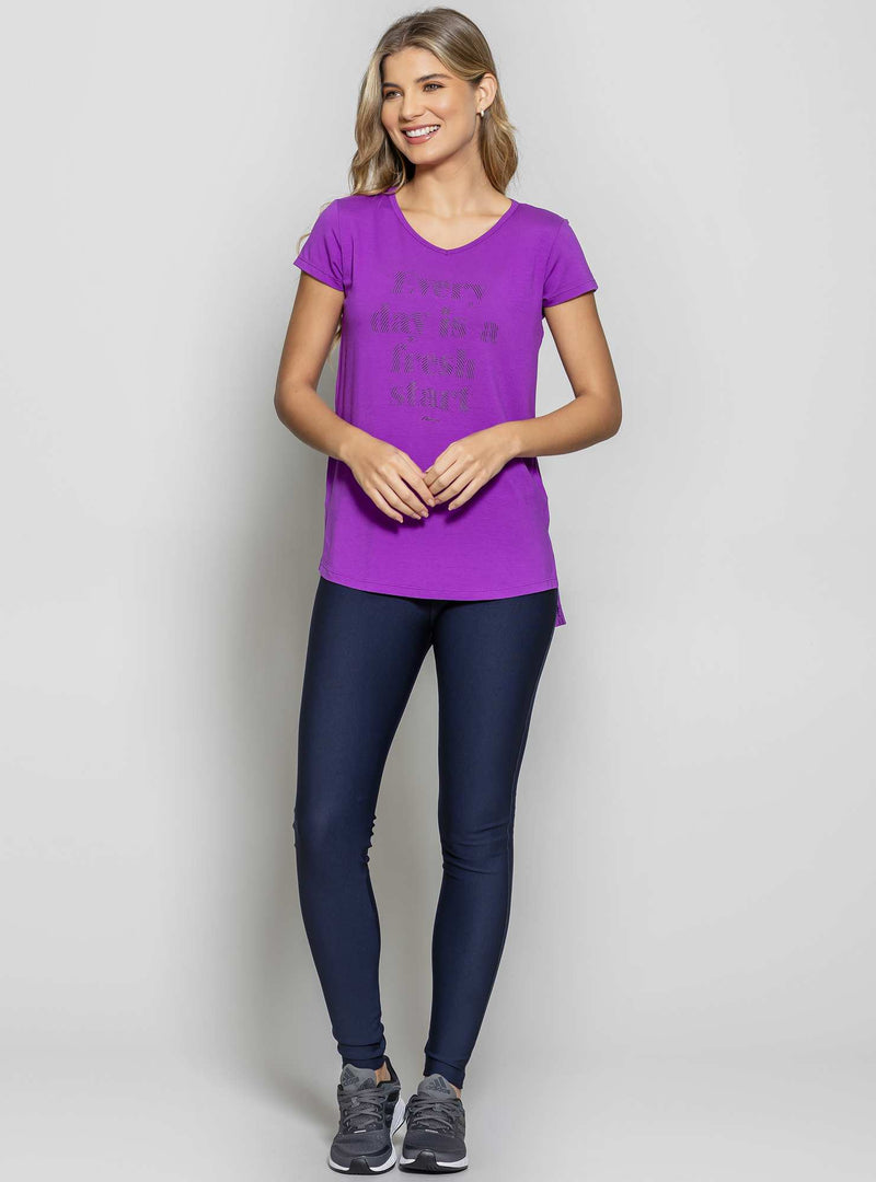 BLUSA ALONGADA MALHA VISCOSE ROXO M