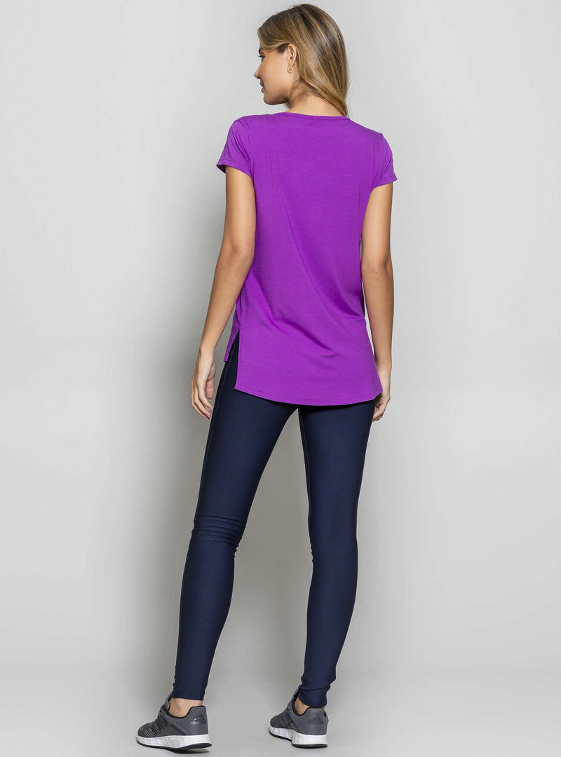 BLUSA ALONGADA MALHA VISCOSE ROXO M