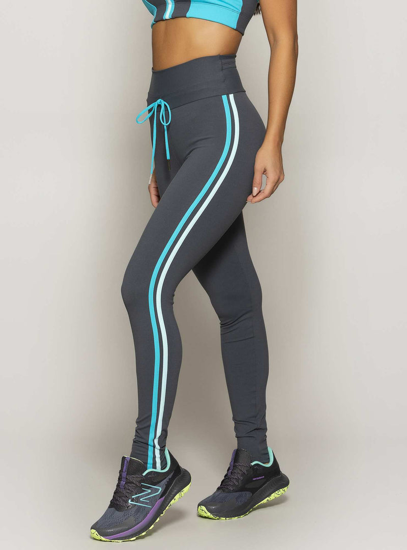 LEGGING COM BOLSO POWER FIT CINZA/AZUL M