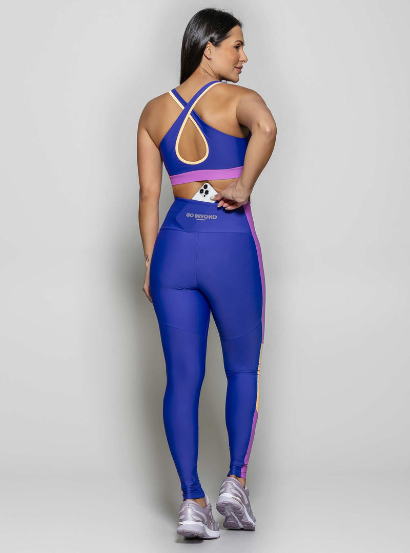 LEGGING BLOCKING AZUL/ROXO P