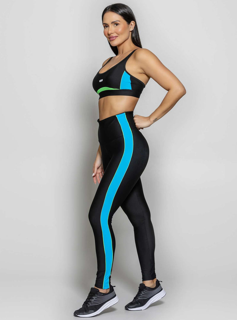 LEGGING CINTURA ALTA MOVE PRETO/AZUL M