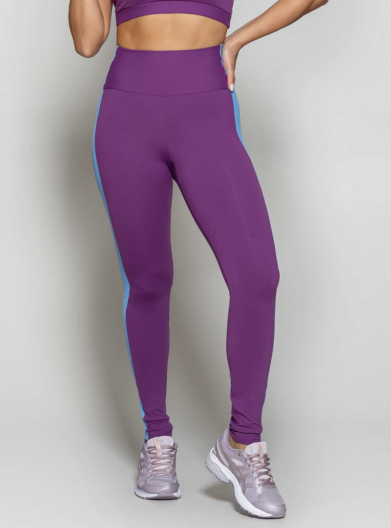 LEGGING CINTURA ALTA POWER FIT ROXO/AZUL M