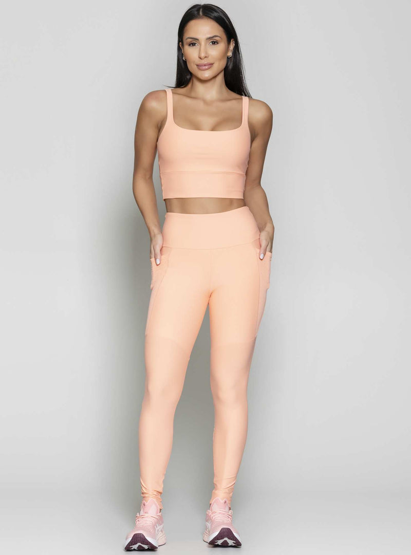 LEGGING BLOCKING LARANJA PASTEL P